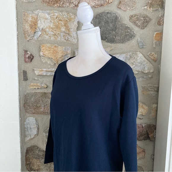 NWT Draper James Solid Tulip Long Sleeve Ponte Dress in Nassau Navy Sz Medium - Picture 7 of 13